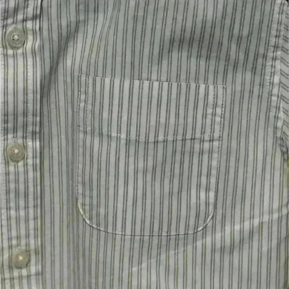Janie and Jack Boy's Size 8 Beige Striped Button-Down Shirt Casual - Picture 3 of 5